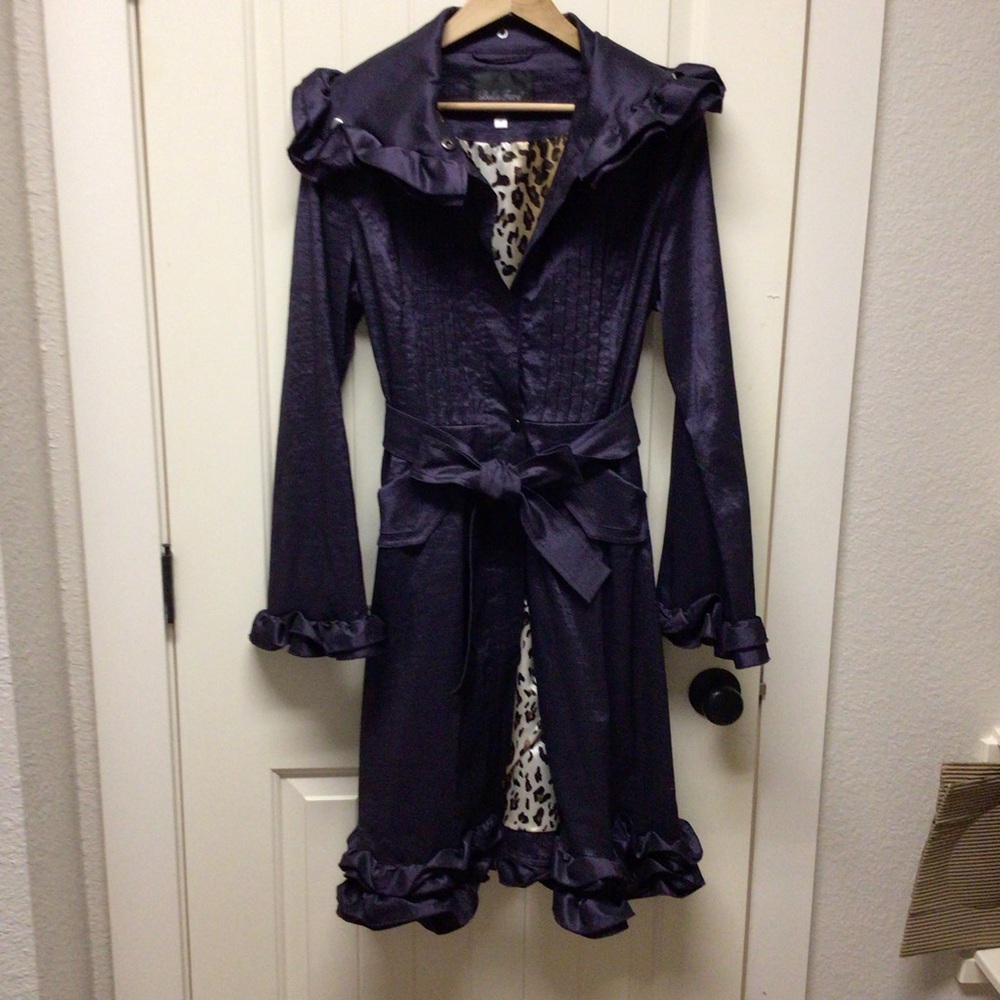 Purple Ruffled Coat - Picture 3 of 4